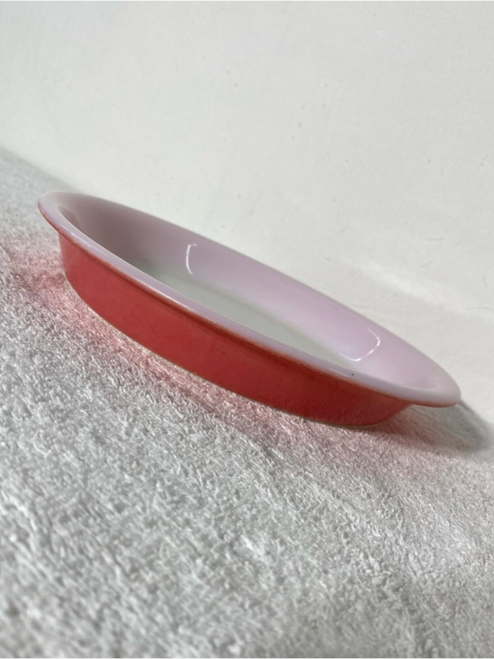 Vintage PYREX #209 Flamingo Pink Coral 8 1/2" Milk Glass Pie Plate Cottagecore